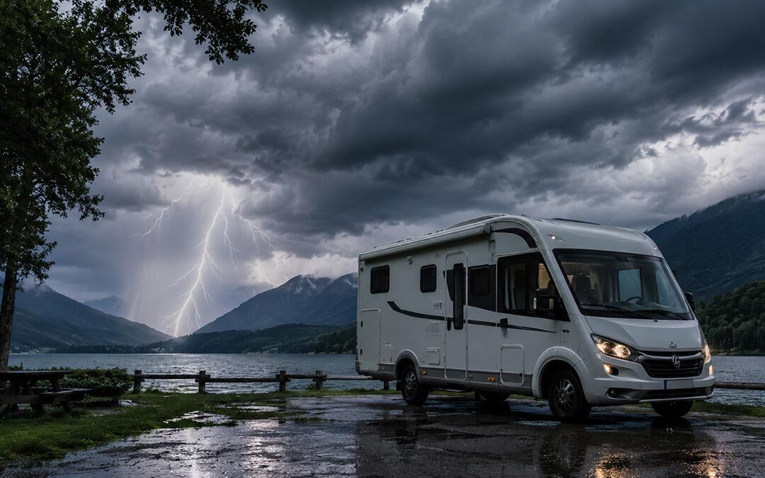 Noodweer met de camper: zo bescherm je je camper tegen storm, hagel en bliksem
